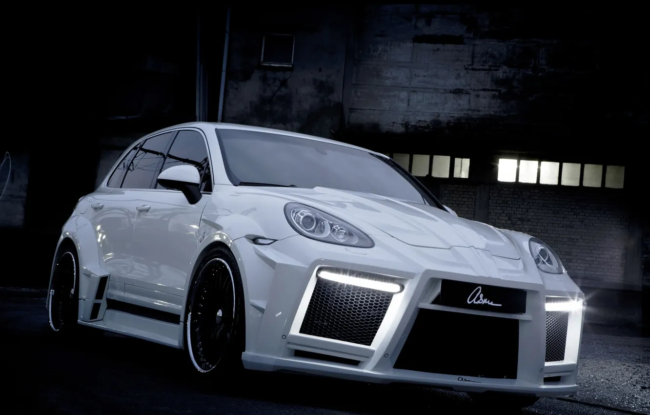 Photo wallpaper machine, auto, night, tuning, Porsche, Porsche, Cayenne, ASMA