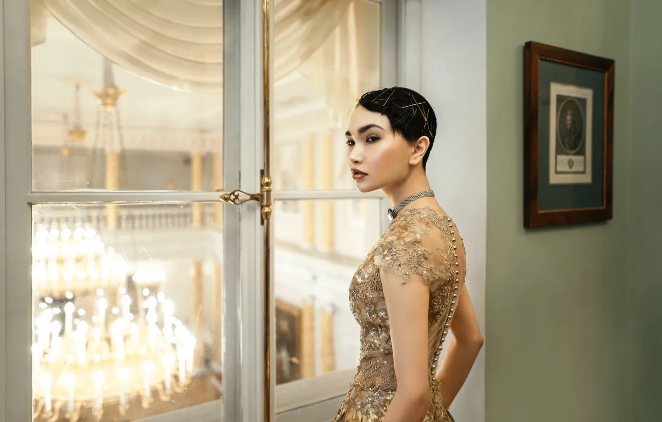 Photo wallpaper dress, hairstyle, Tatiana Mercalova, Karina Kim