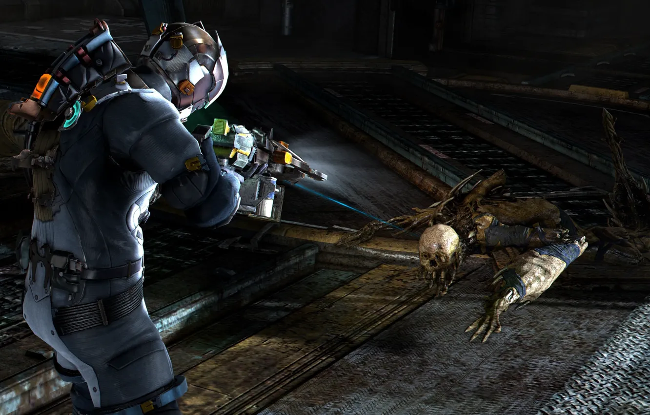 Photo wallpaper soldiers, equipment, undead, crawling, Dead Space 3, most