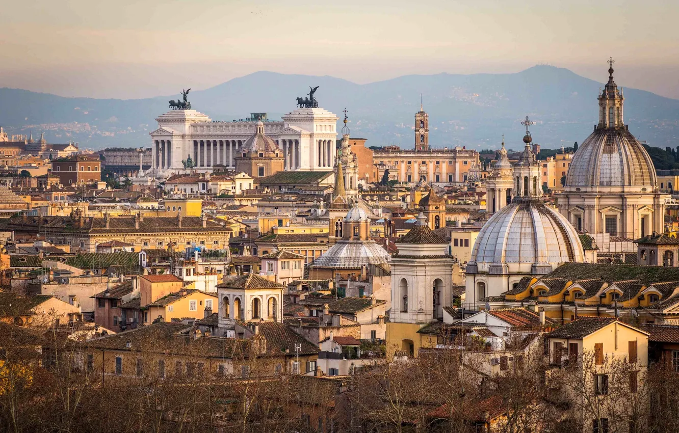 Photo wallpaper the city, building, home, Rome, Italy, panorama, architecture, Italy