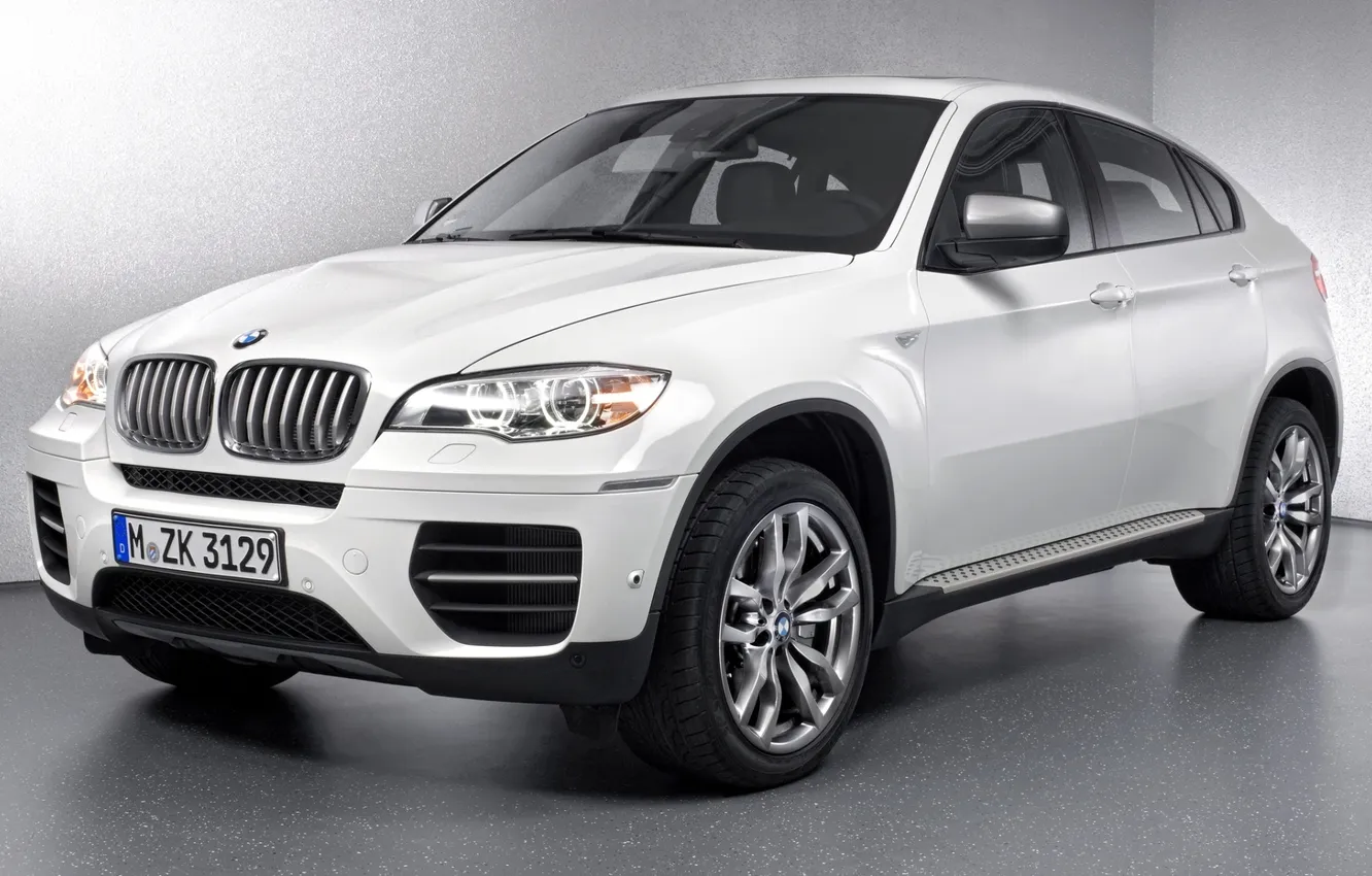Photo wallpaper white, BMW, BMW, jeep, the front, Diesel, икс6, M50d