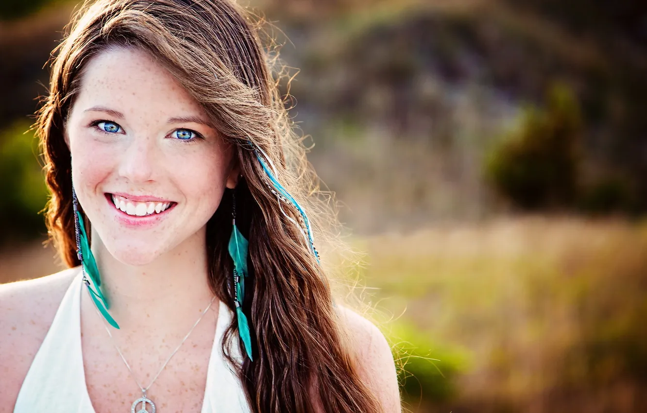 Photo wallpaper girl, smile, mood