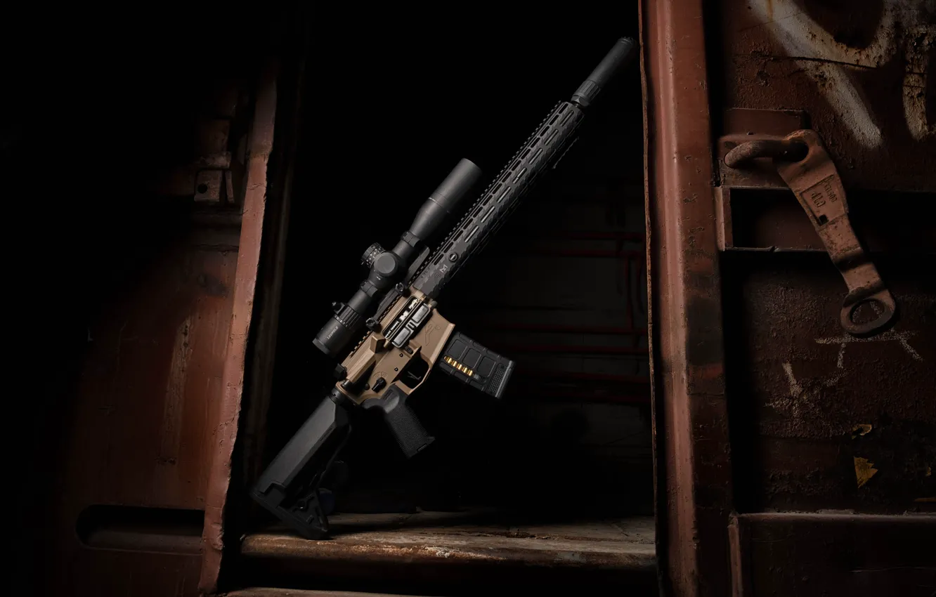 Photo wallpaper assault rifle, carabiner, weapon, assault rifle