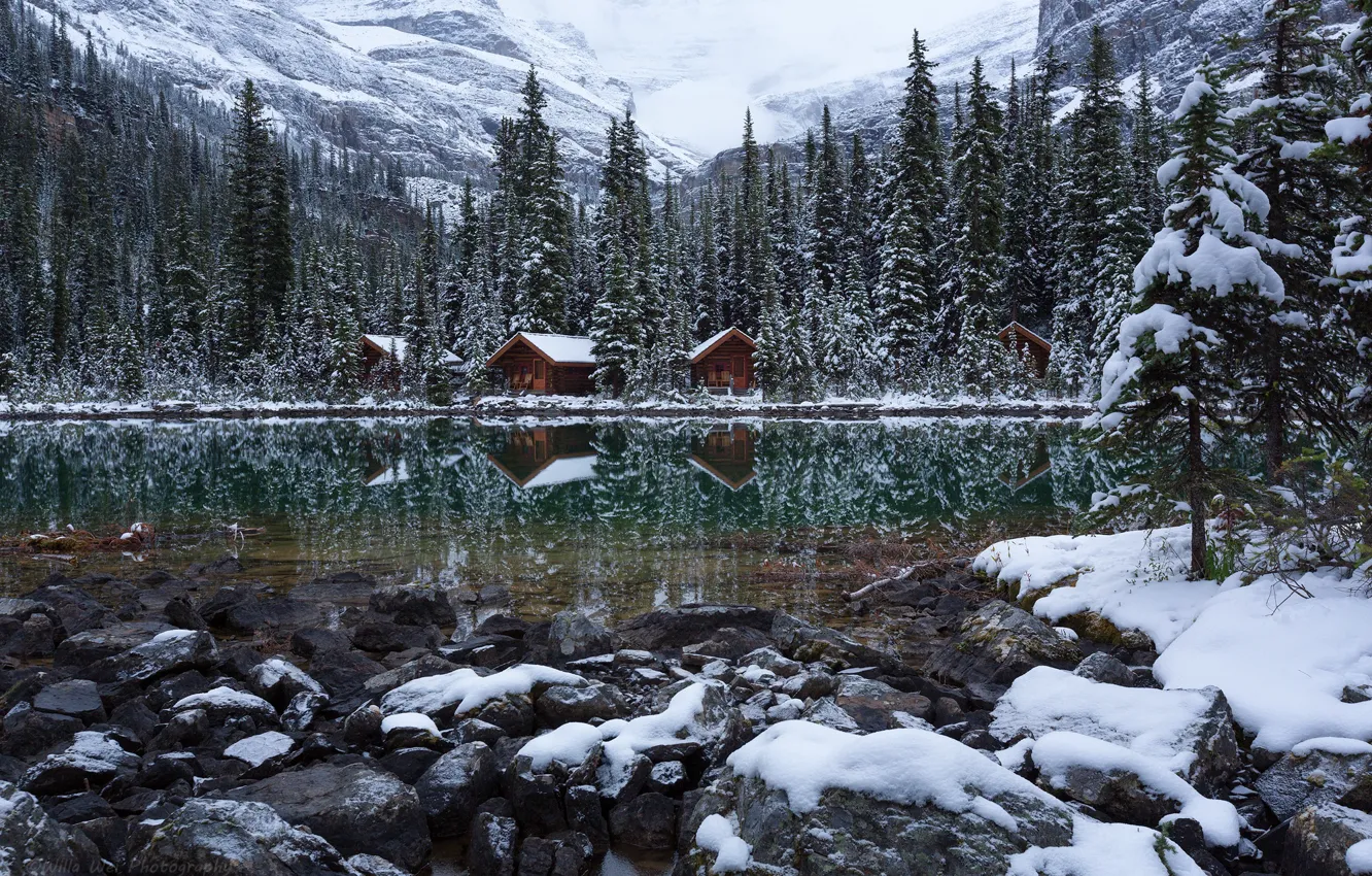 Photo wallpaper mountains, nature, Lake O'Hara