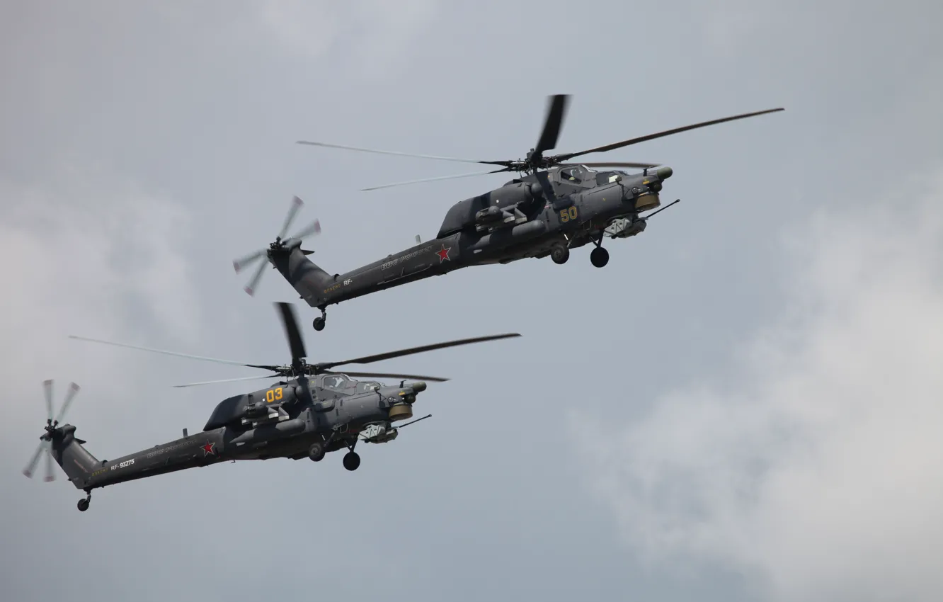 Photo wallpaper helicopter, the Russian air force, Mi-28N, Havoс, aerobatic team Berkuty