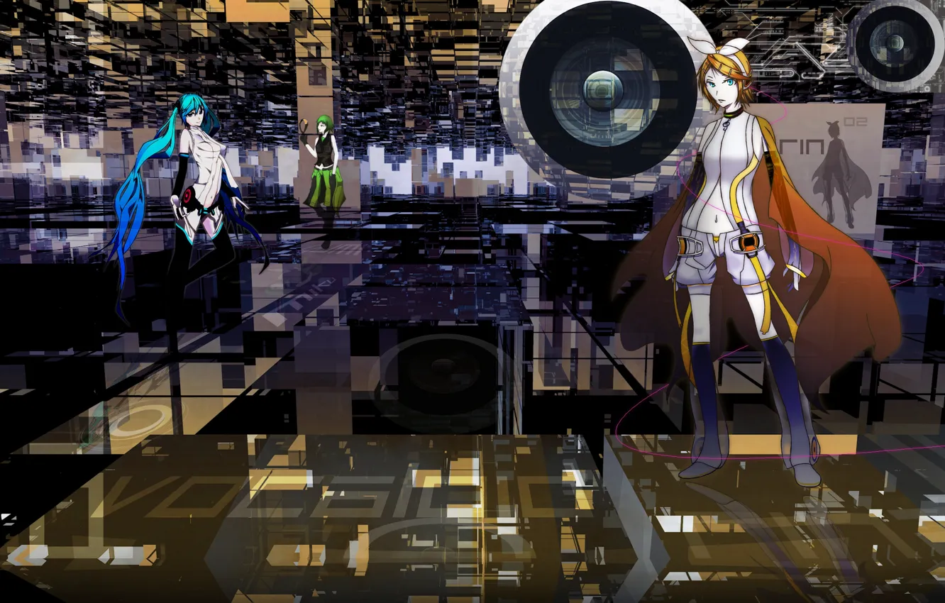 Photo wallpaper background, anime, art, speaker, Vocaloid, Vocaloid, characters