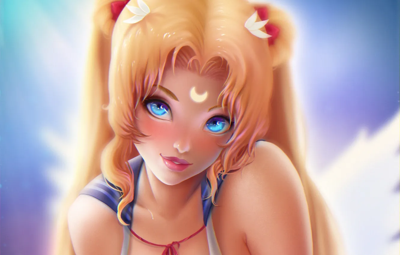 Photo wallpaper girl, art, ponytail, Bishoujo Senshi Sailor Moon, sailor moon, tsukino usagi, Prywinko