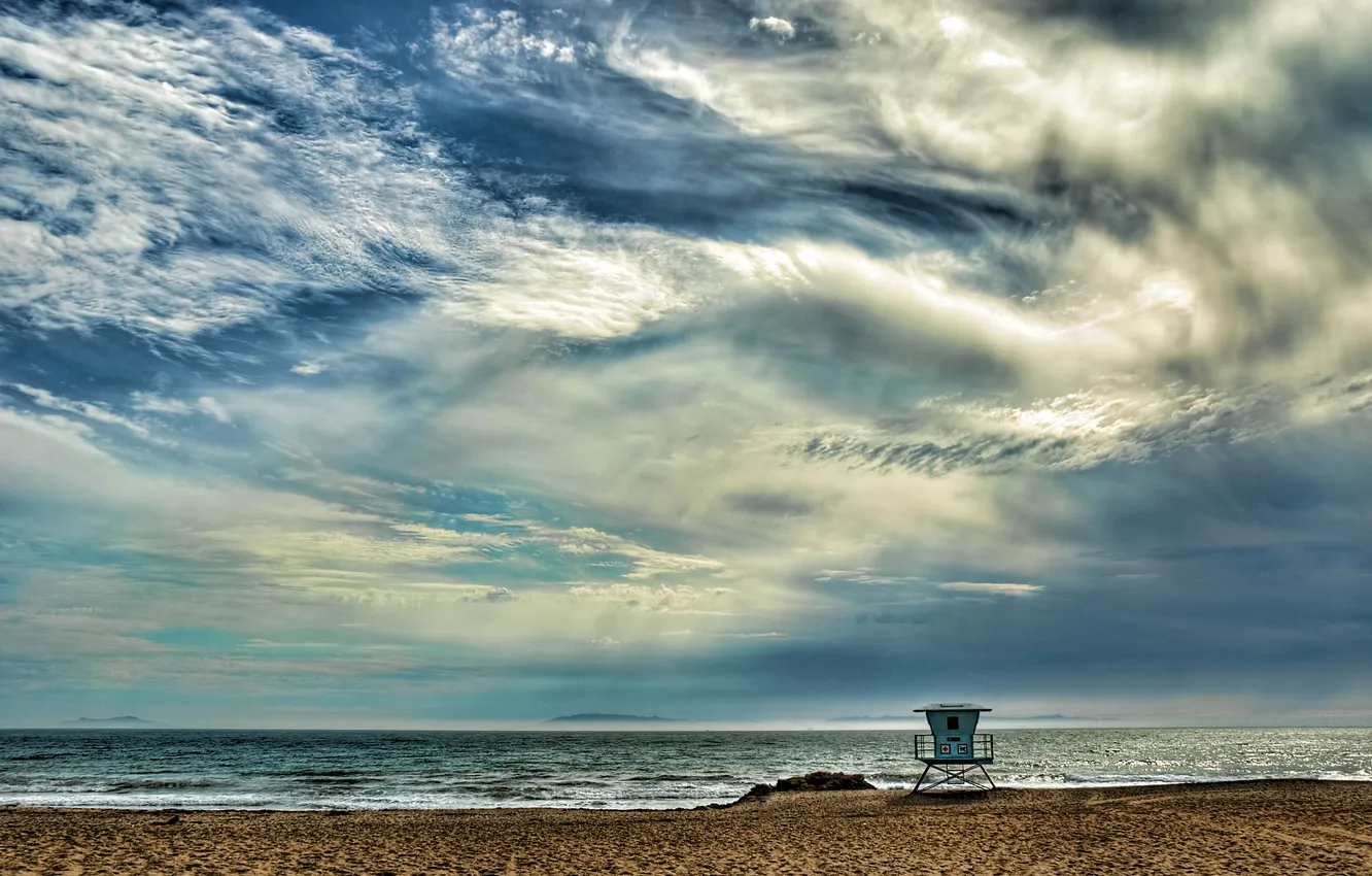 Photo wallpaper sand, sea, wave, beach, the sky, landscape, nature, photo