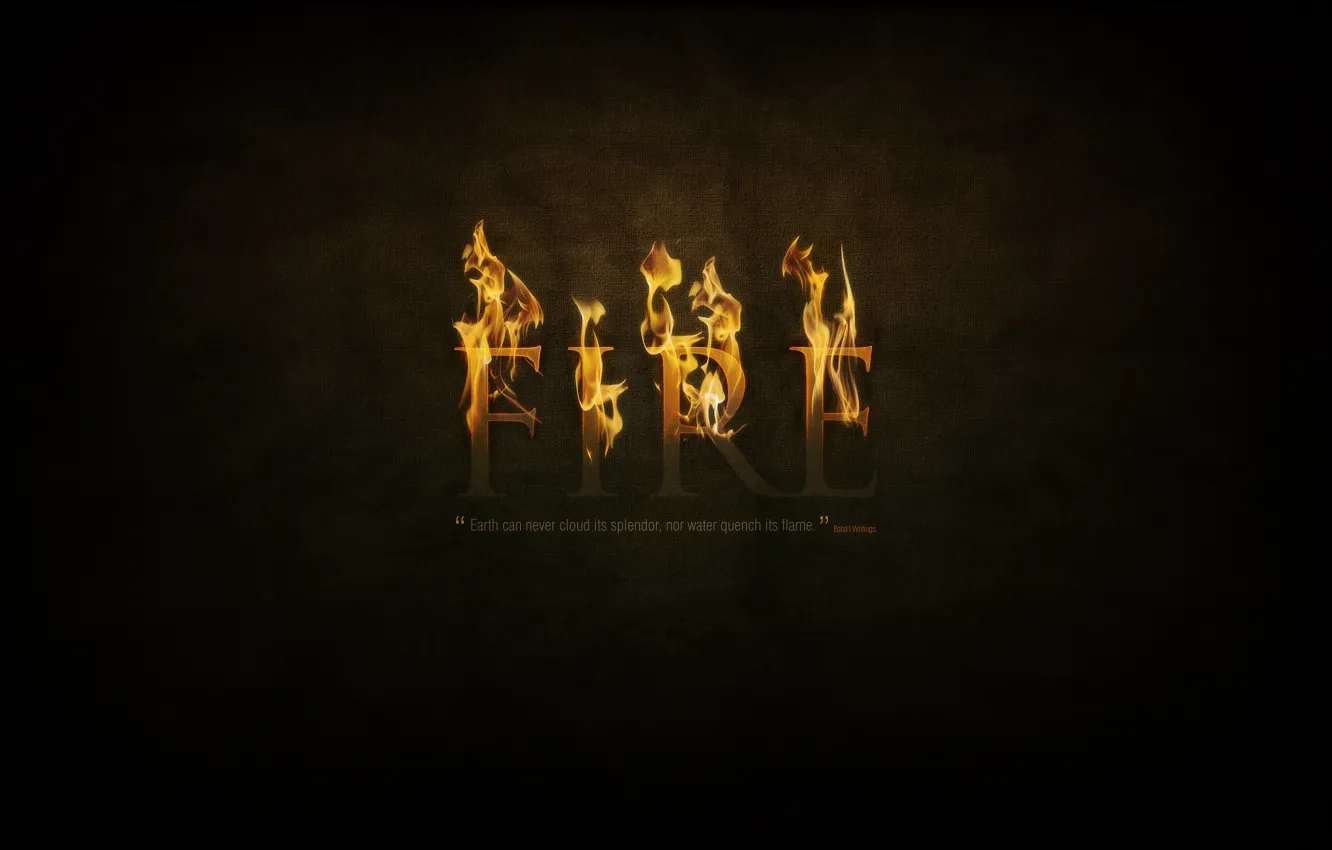 Photo wallpaper fire, fire, black background, burning letters