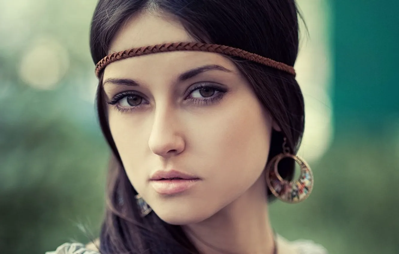 Photo wallpaper girl, eyes, brown, face