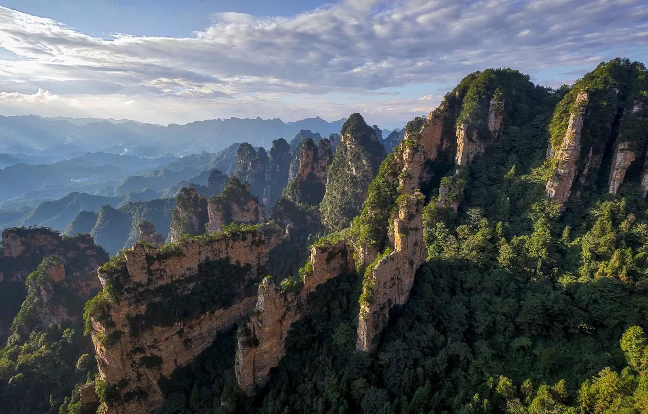 Photo wallpaper mountains, rocks, China, Hunan