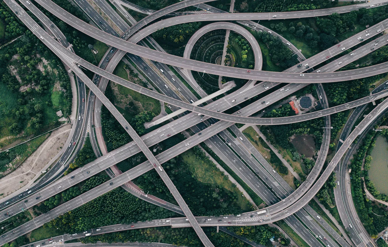 Photo wallpaper road, highway, engineering