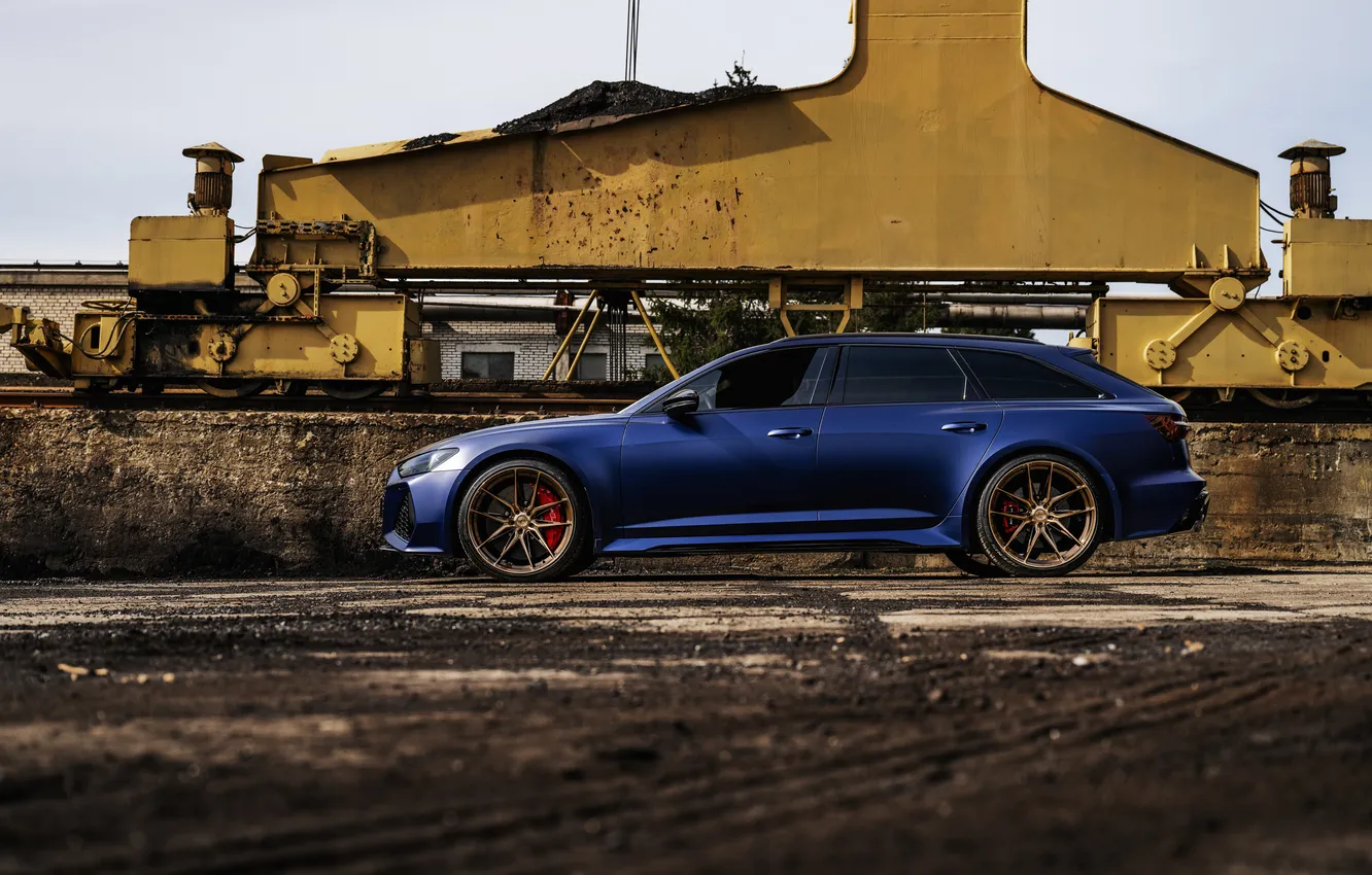 Photo wallpaper Audi, blue, Side, Sportcar, Before, RS6, audi rs6