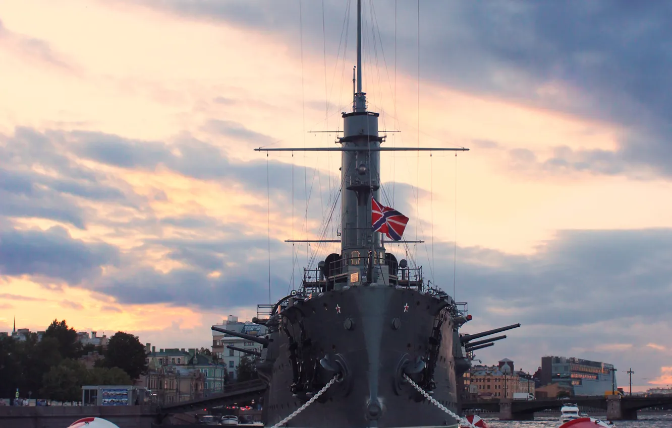 Photo wallpaper Aurora, cruiser, museum ship