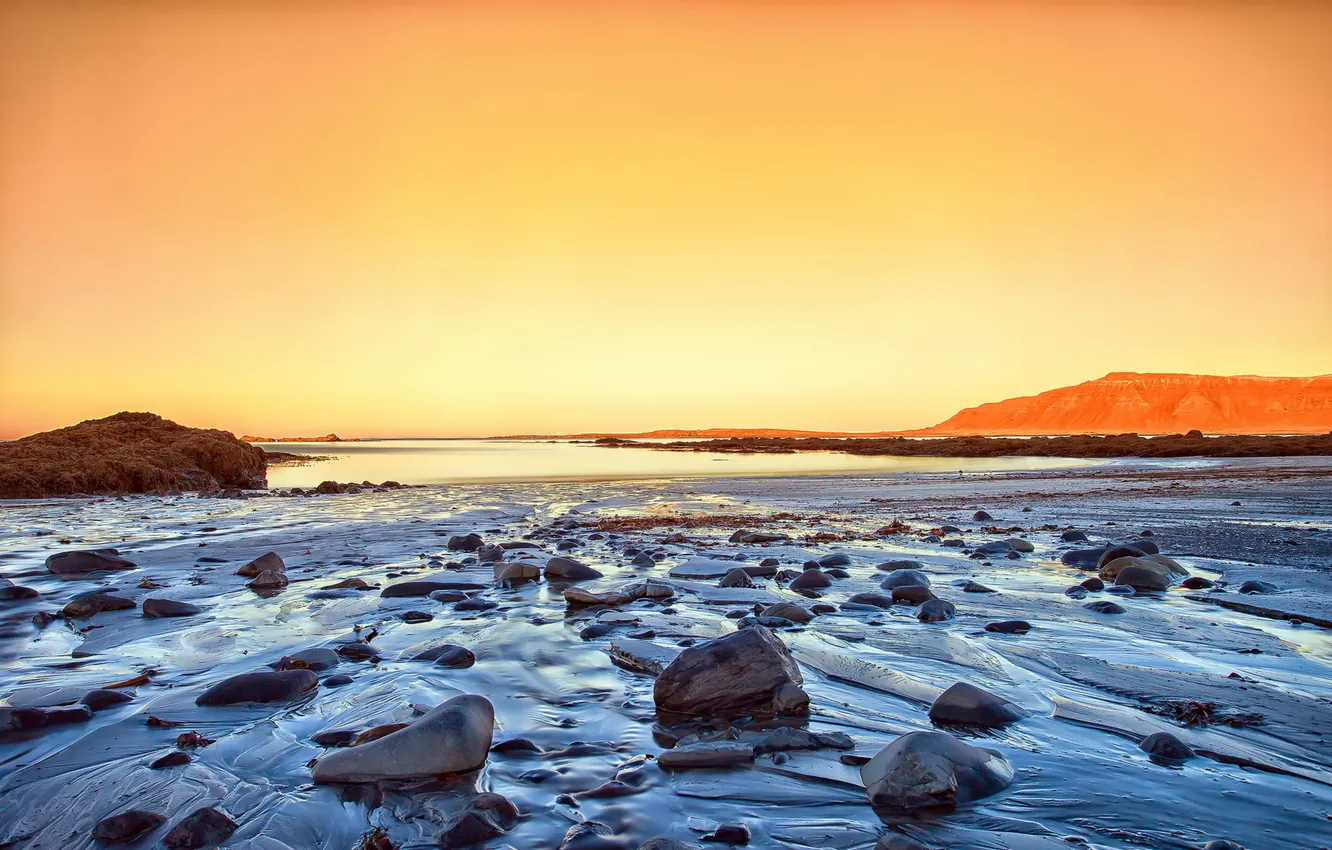 Photo wallpaper sea, landscape, stones