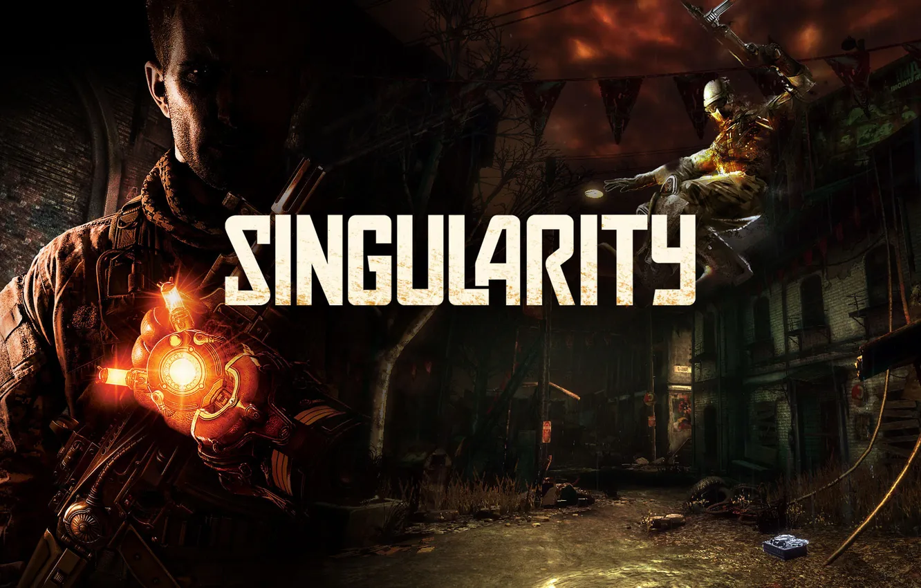 Photo wallpaper logo, Singularity, videogame, Nathaniel Renko, TMD