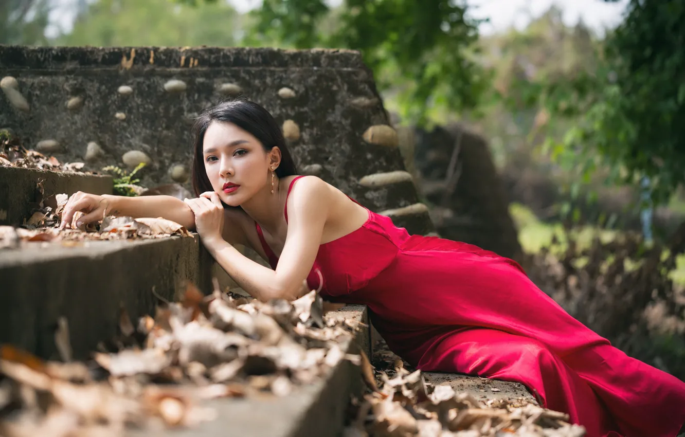 Photo wallpaper girl, stage, Asian