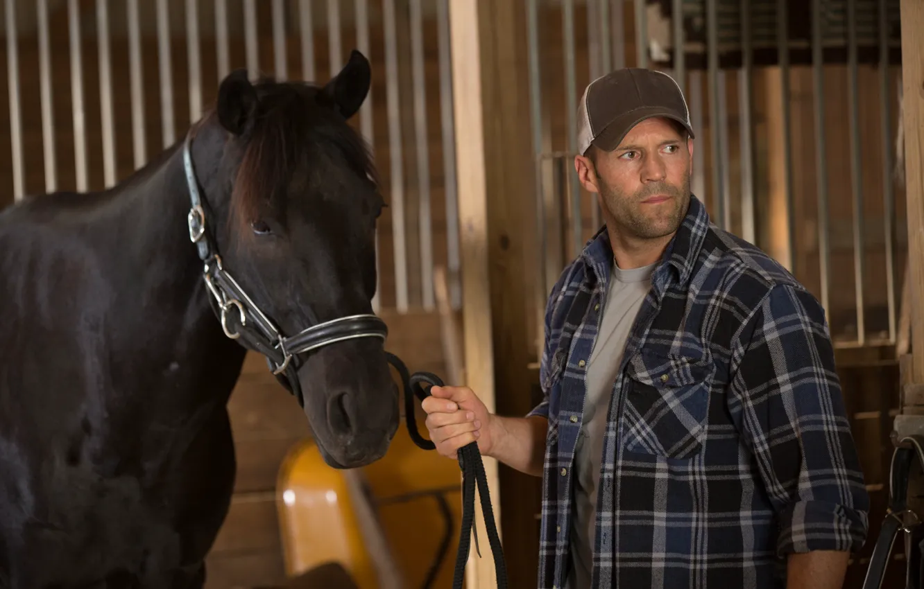 Photo wallpaper horse, frame, cap, Homefront, Jason Statham, Jason Statham, The last frontier, Phil Broker