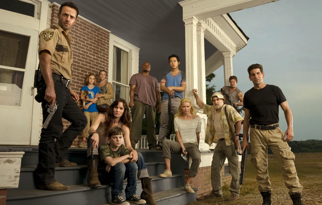 Photo wallpaper zombies, zombie, the series, characters, farm, serial, Andrea, The Walking Dead