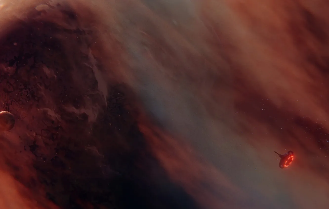 Photo wallpaper space, planet, satellite