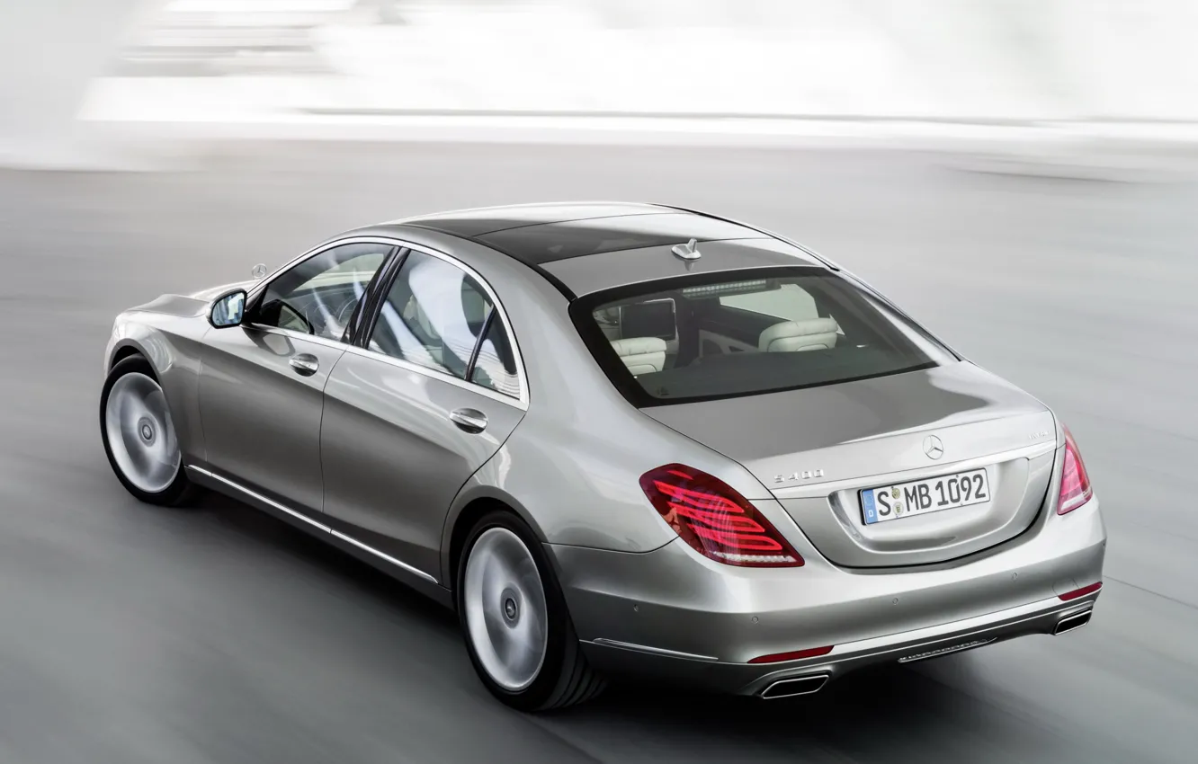 Photo wallpaper machine, background, Mercedes-Benz, rear view, Hybrid, S 400