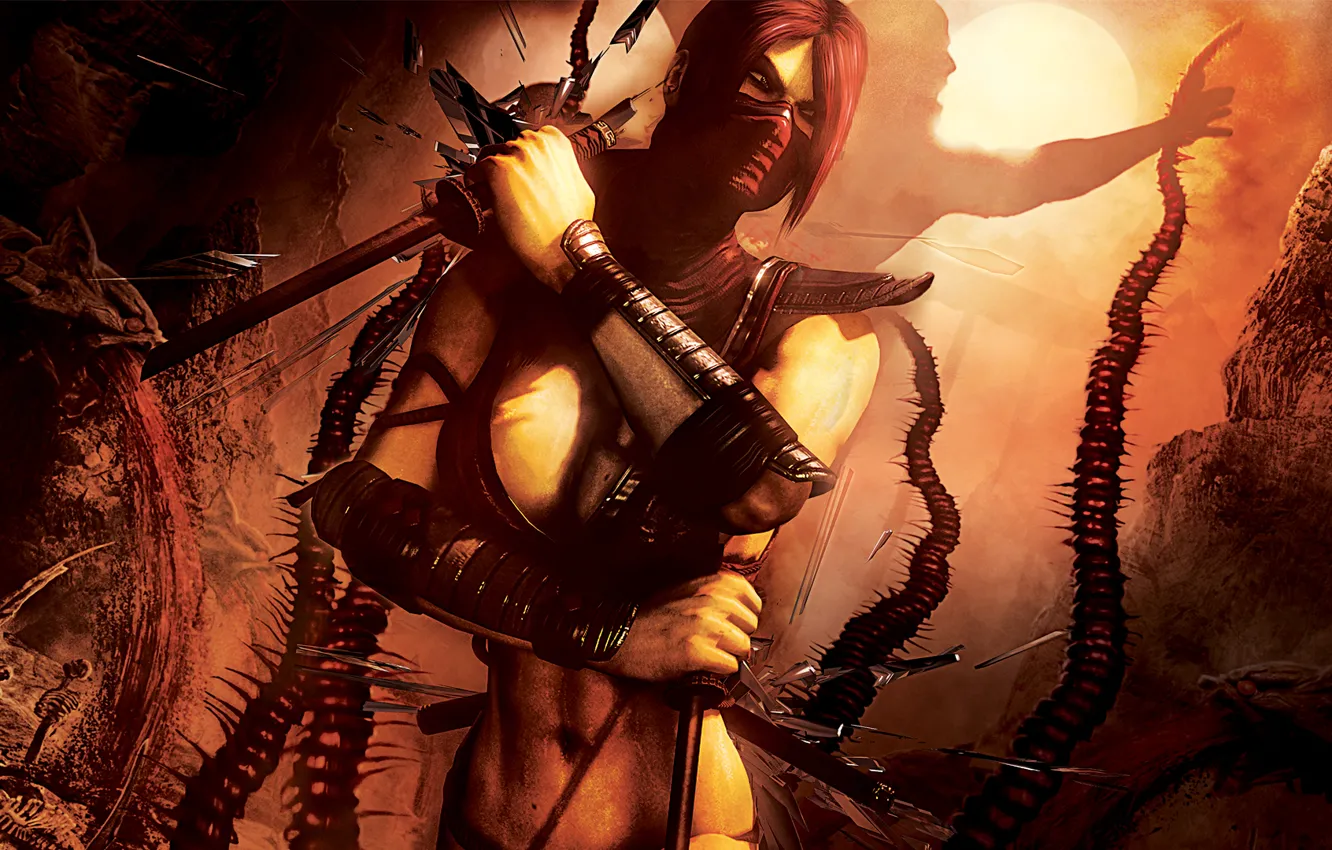 Photo wallpaper Art, Mortal Kombat, Mortal Kombat 9, Komplete Edition, Scarlet