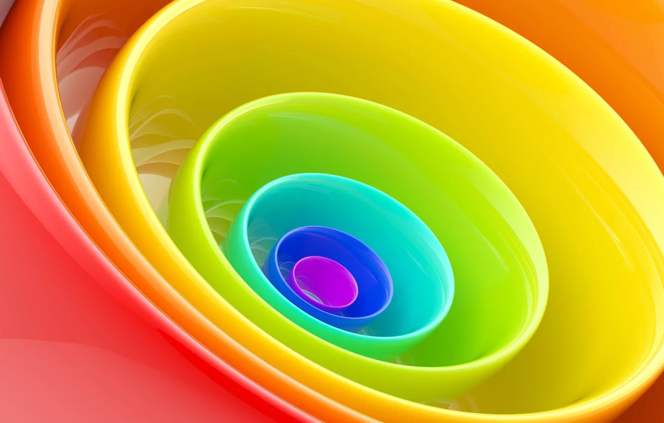 Photo wallpaper circles, Wallpaper, color, rainbow, ring, plate, Cup, dishes