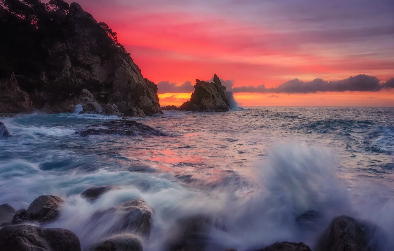 Photo wallpaper sunrise, Costa Brava, Amanecer, Albada