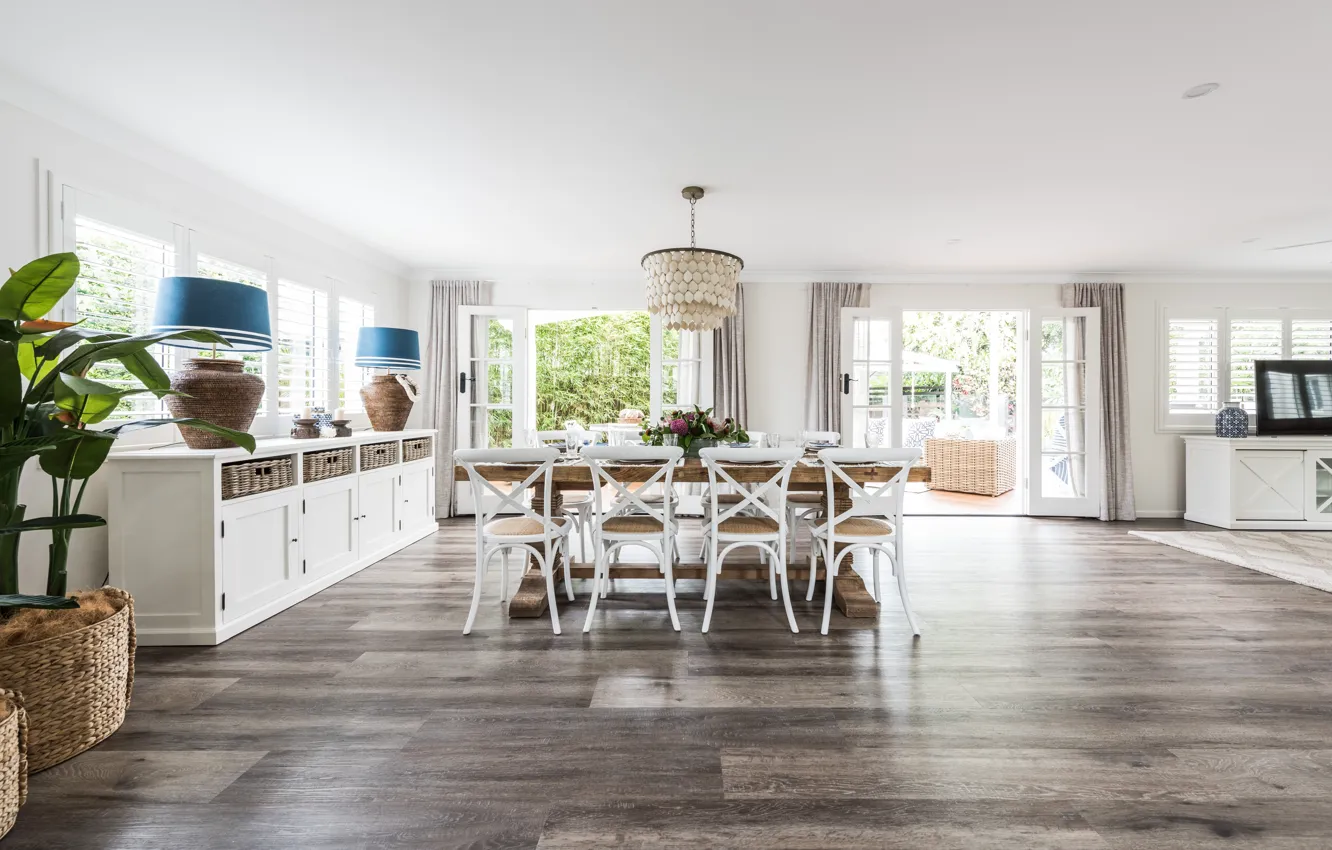 Photo wallpaper space, Villa, interior, dining room