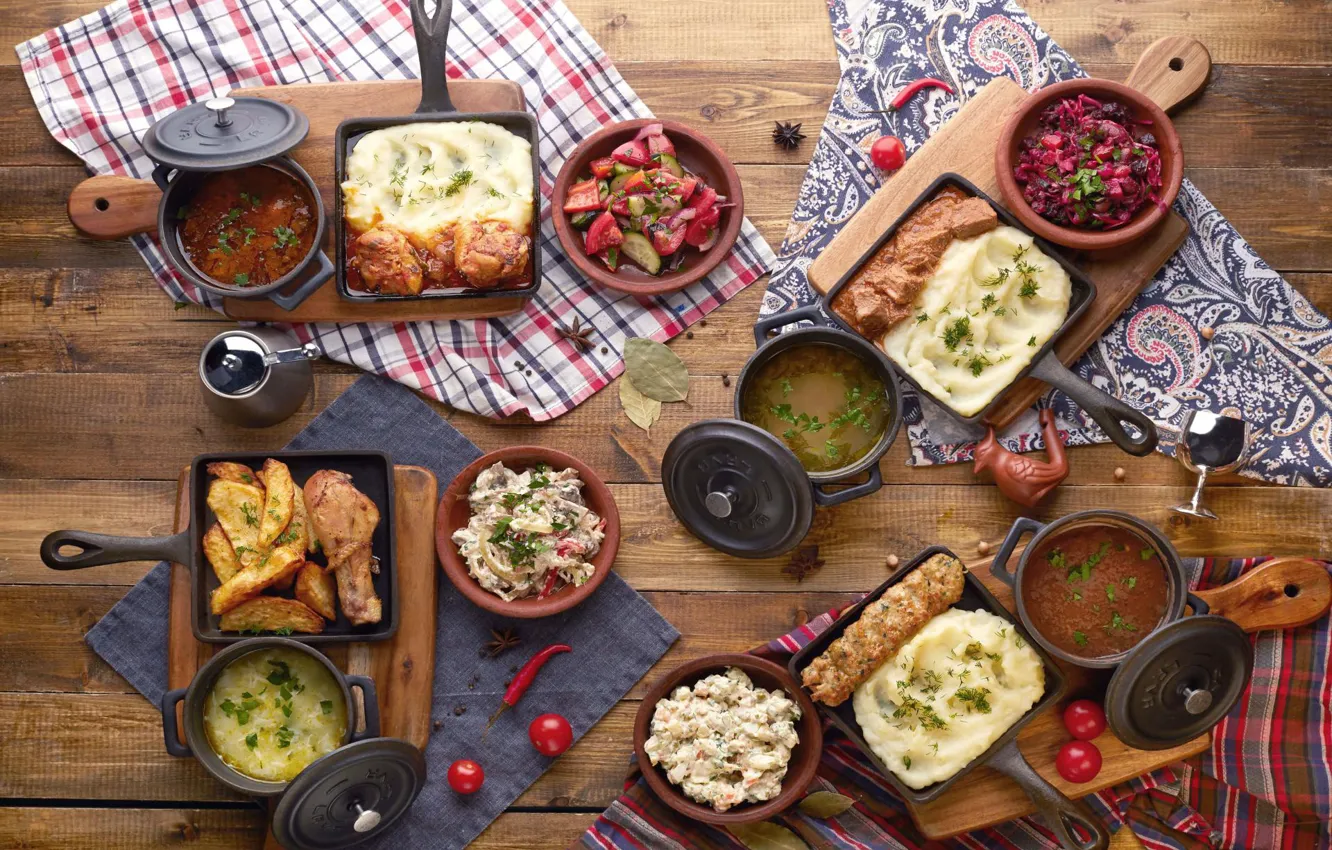 Photo wallpaper soup, tomatoes, dish, salad, soup, cuts, puree