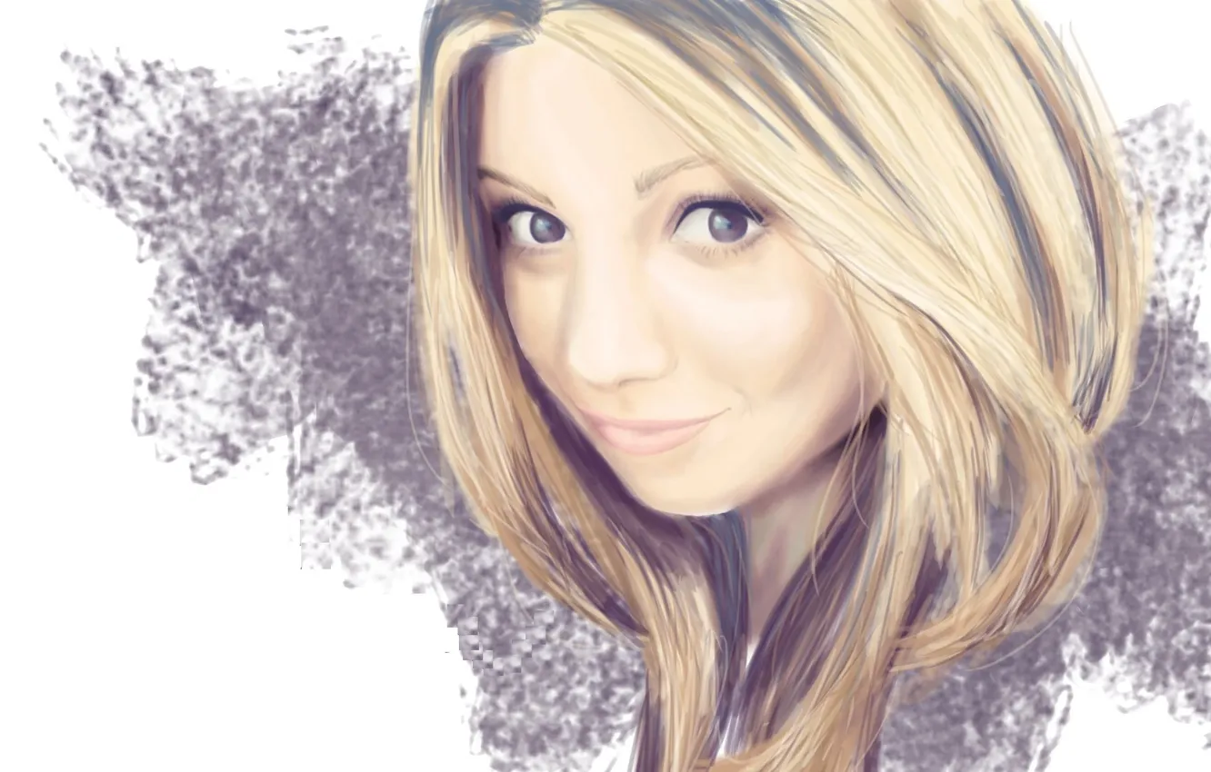 Photo wallpaper look, girl, face, background, hair, art, brown eyes