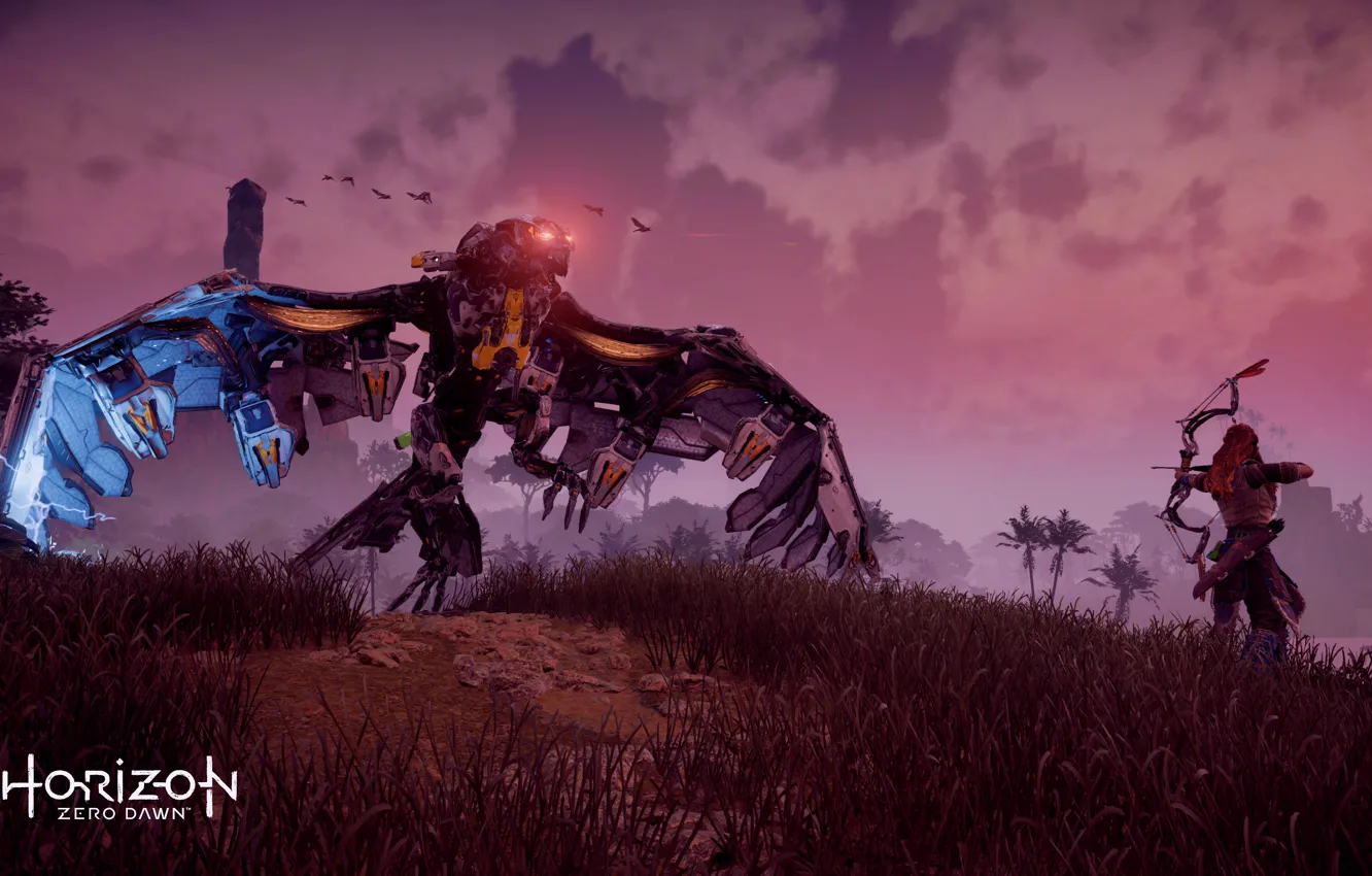 Photo wallpaper Playstation 4, Aloy, Horizon Zero Dawn