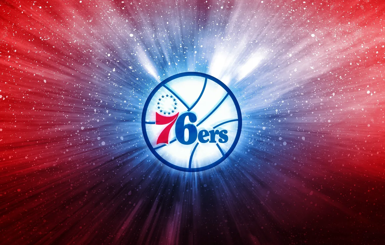 Photo wallpaper Basketball, Background, Logo, Philadelphia, NBA, Philadelphia Seventy Sixers, Seventy-Six Points