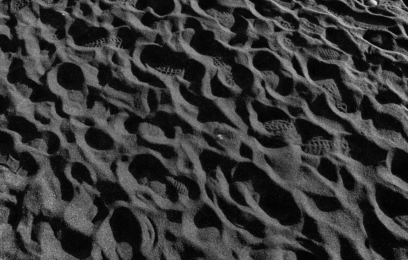 Photo wallpaper pattern, sand, footprints