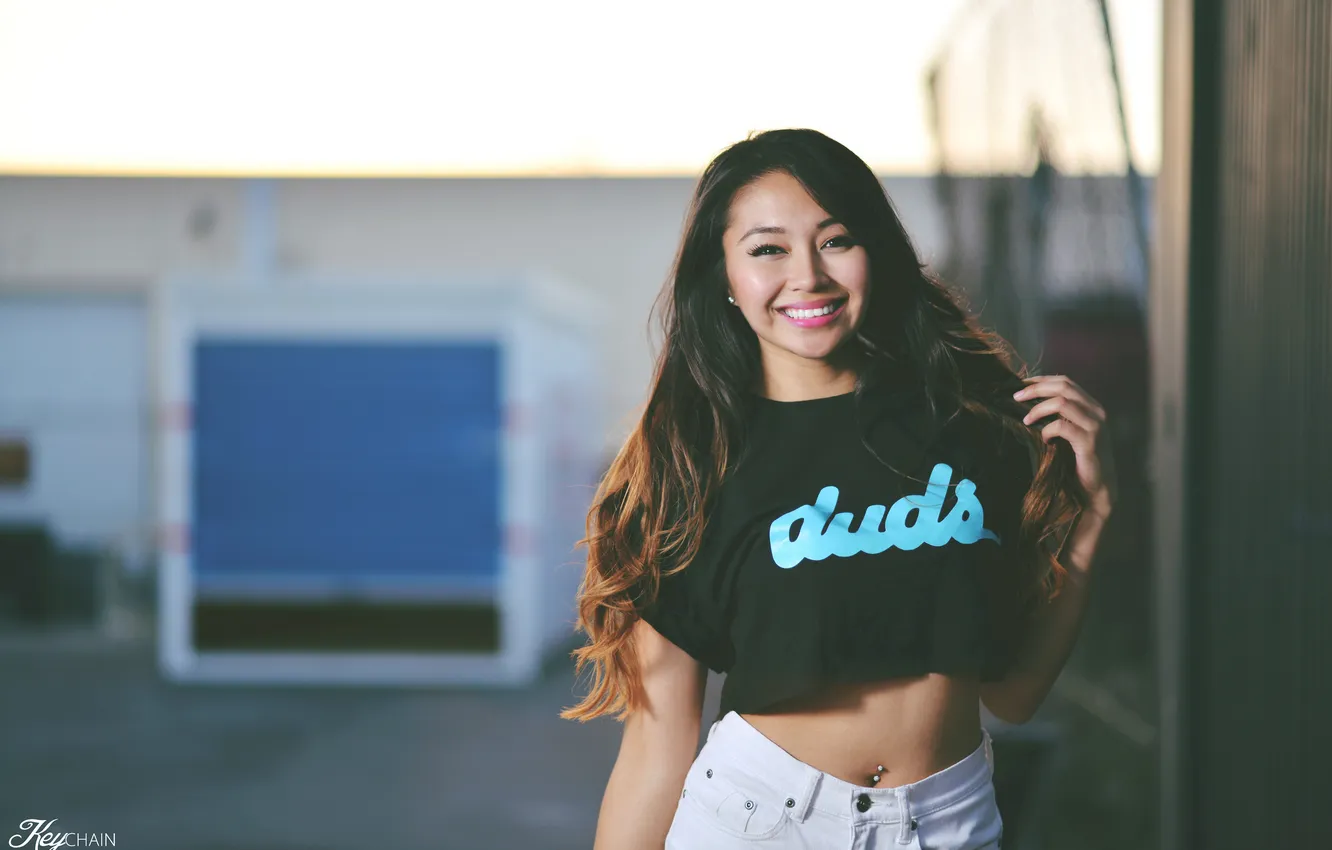 Photo wallpaper girl, smile, Keith Cheng, Hayley Garage