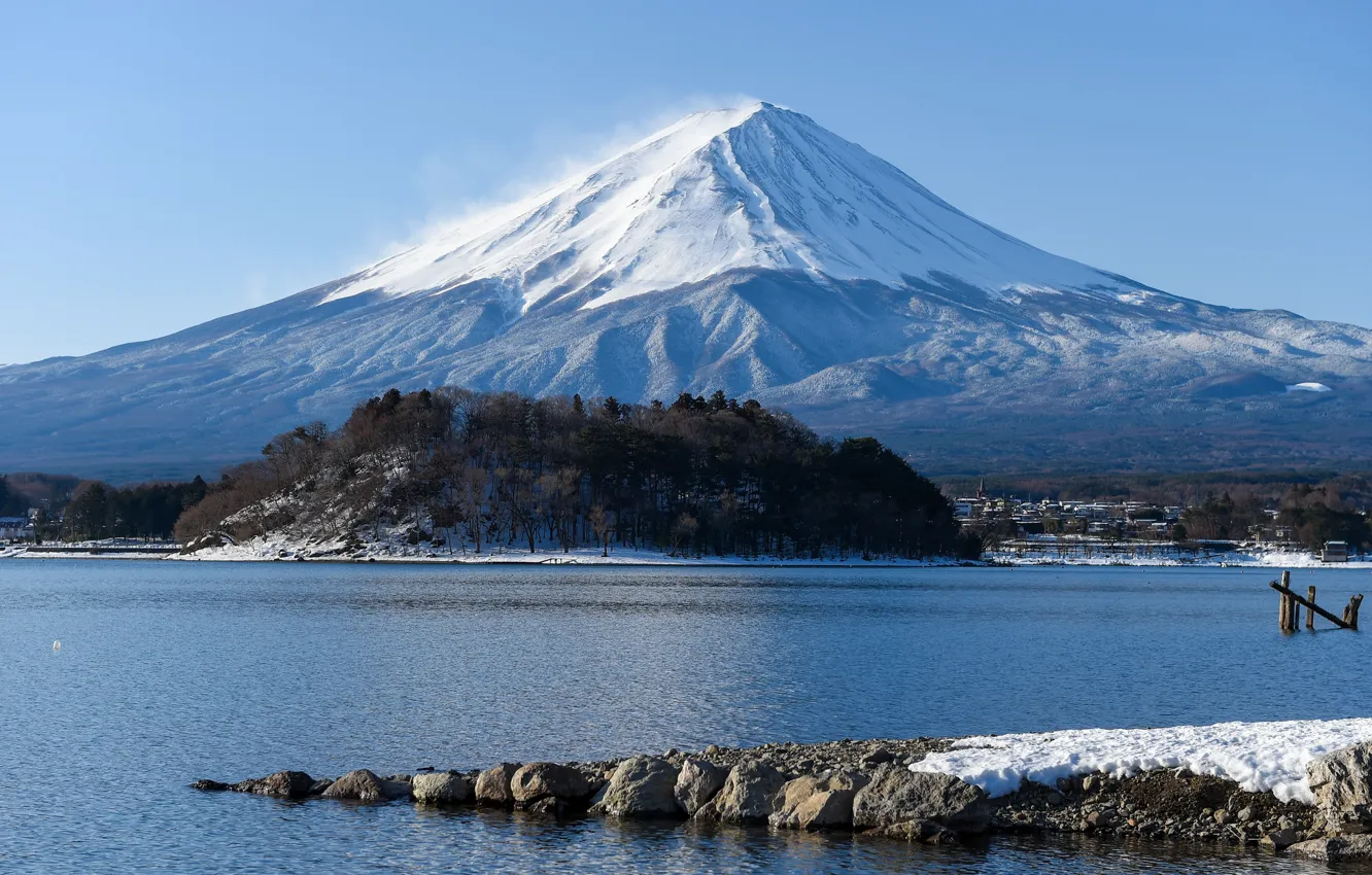 Photo wallpaper landscape, mountains, the volcano
