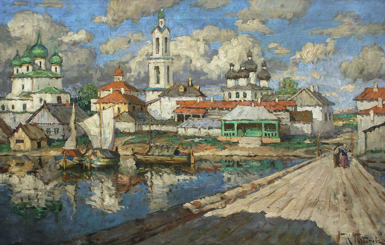 Photo wallpaper bridge, picture, Church, the urban landscape, Konstantin Gorbatov, The view of the Old Town