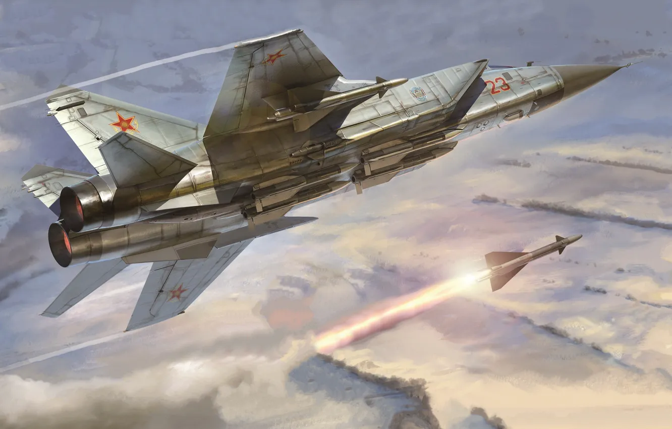 Photo wallpaper Kazakhstan, fighter-interceptor, The MiG-31B, all-weather fighter, Mikoyan MiG-31B Foxhound