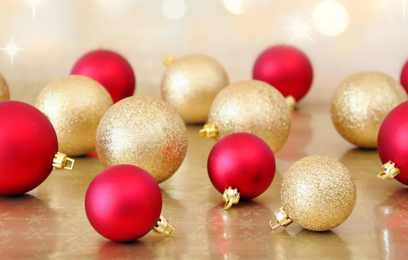Photo wallpaper balls, holiday, balls, new year, Christmas, red, christmas, new year