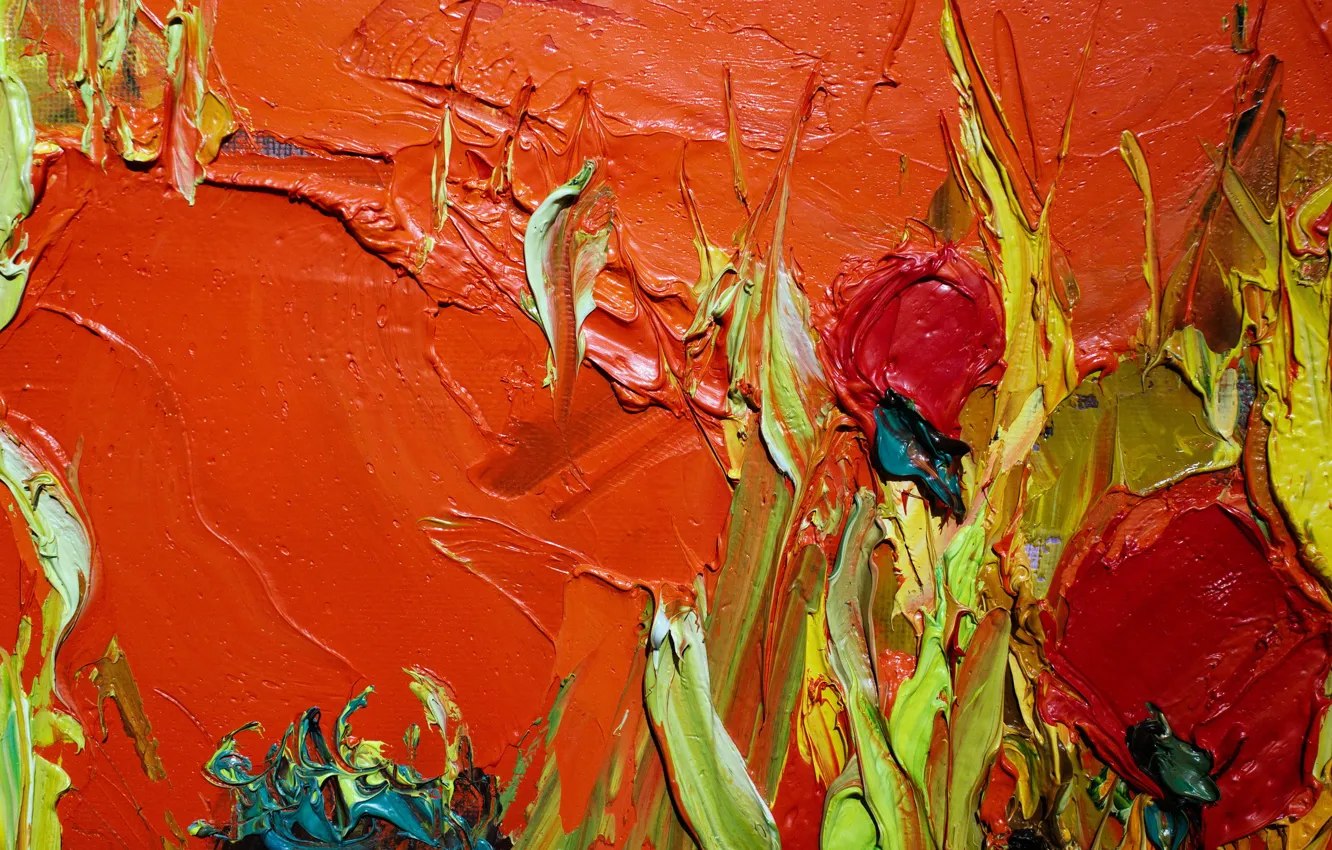 Photo wallpaper paint, oil, Oil texture