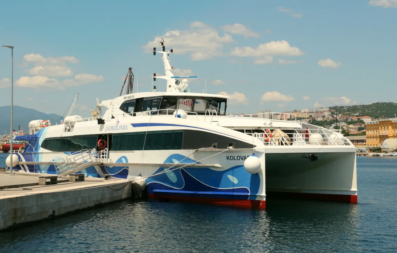 Photo wallpaper ferry, catamaran, Croatia, Kolovare