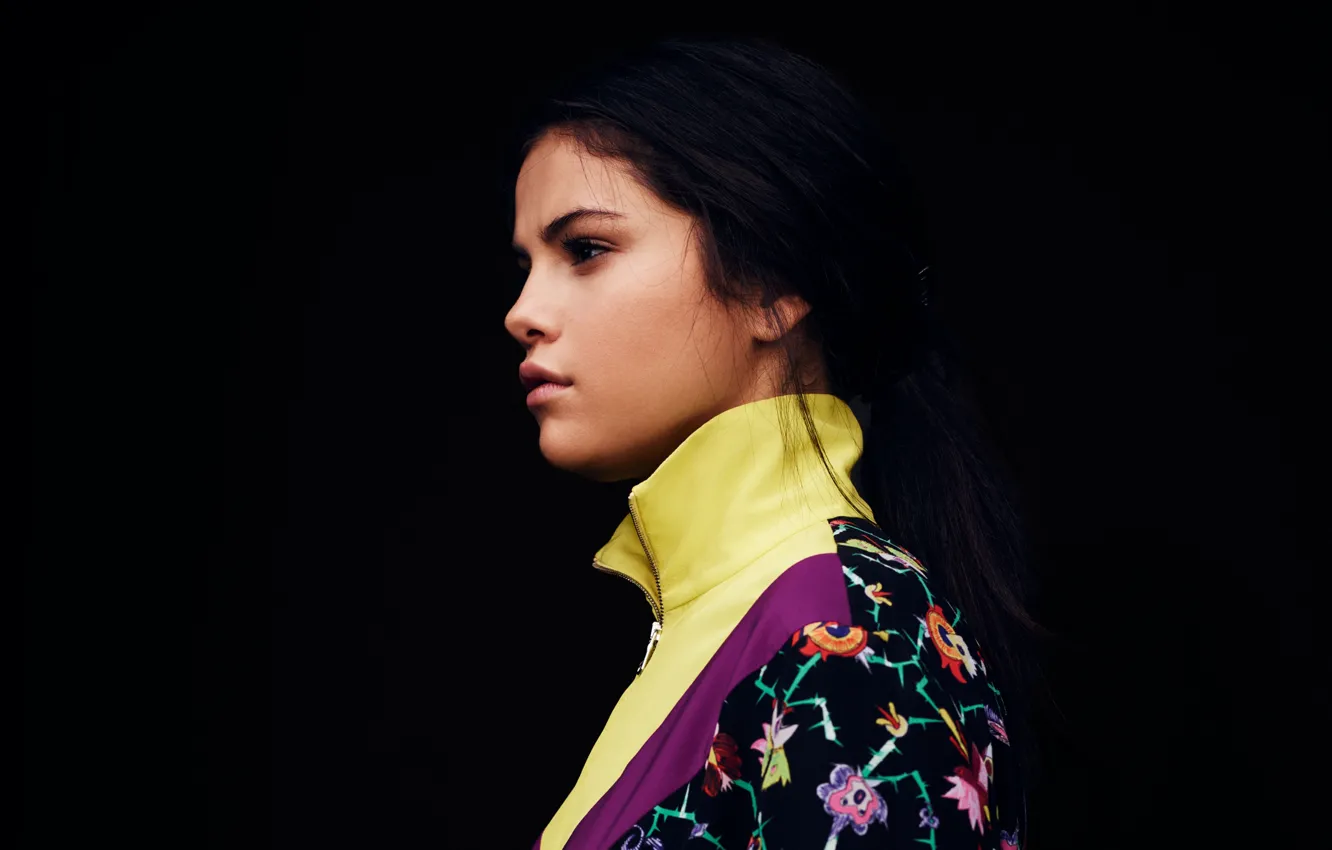 Photo wallpaper brunette, profile, Selena Gomez