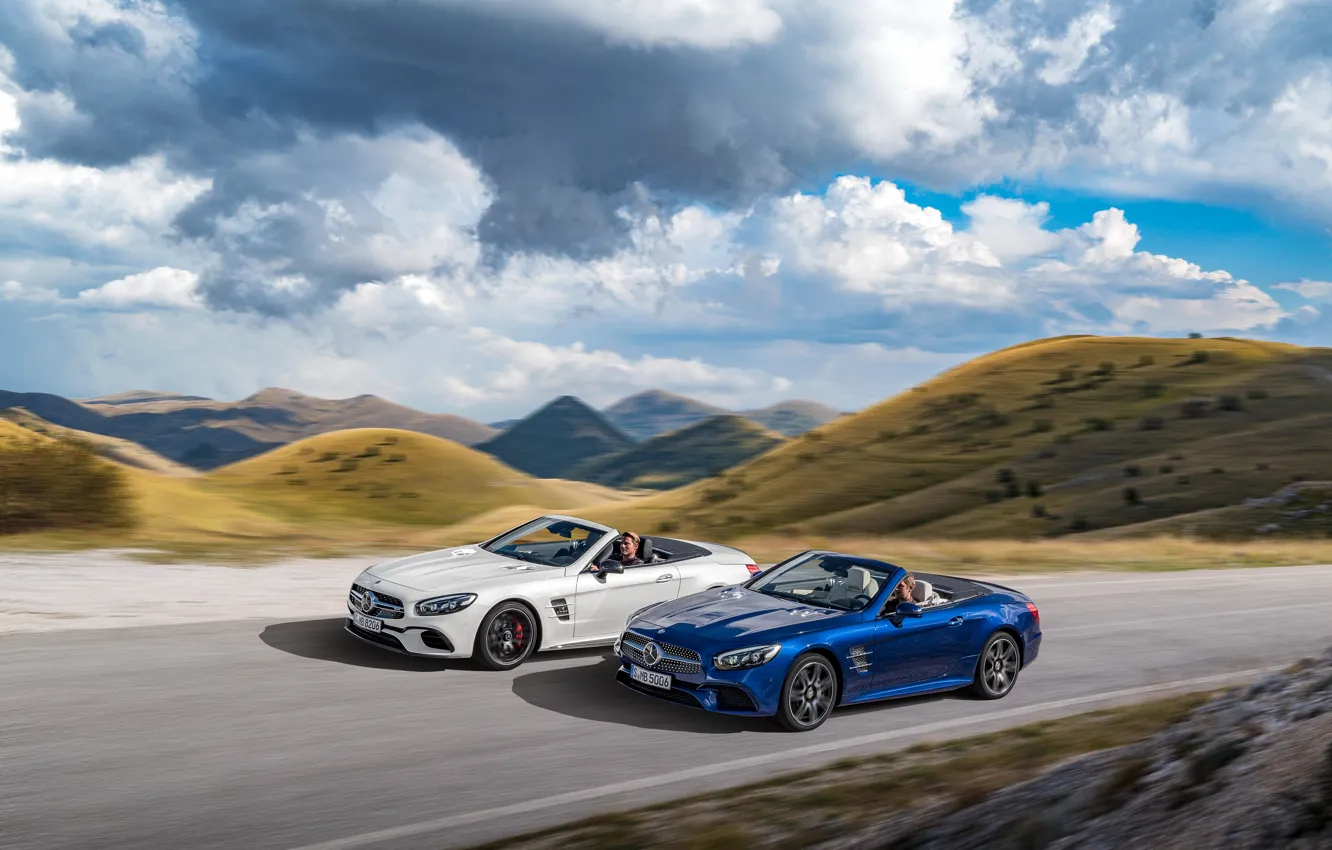 Photo wallpaper road, Mercedes-Benz, Mercedes, AMG, AMG, R231, SL-Class