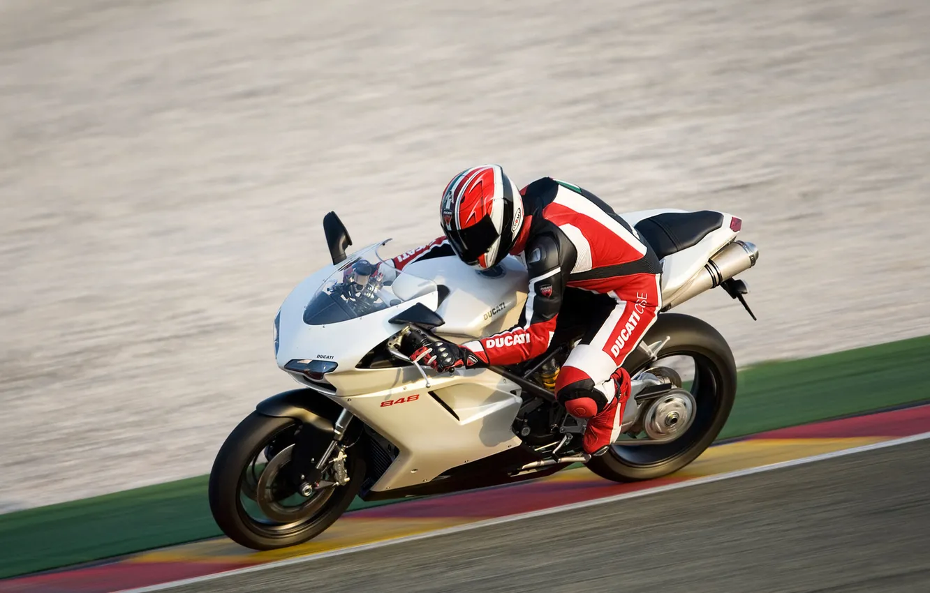 Photo wallpaper speed, blur, track, racer, ducatti