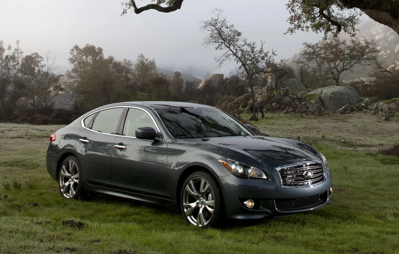 Photo wallpaper machine, nature, Infiniti, s auto, M56