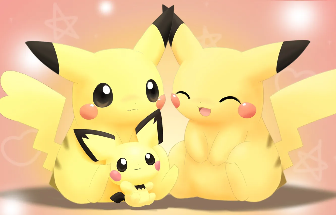 Photo wallpaper anime, Pikachu, pokemony
