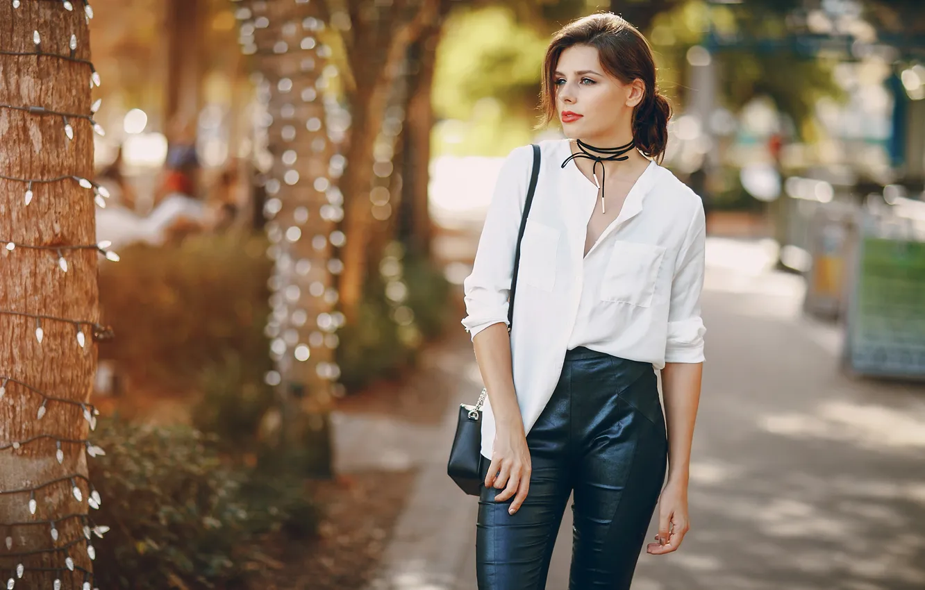 Photo wallpaper girl, beautiful, street
