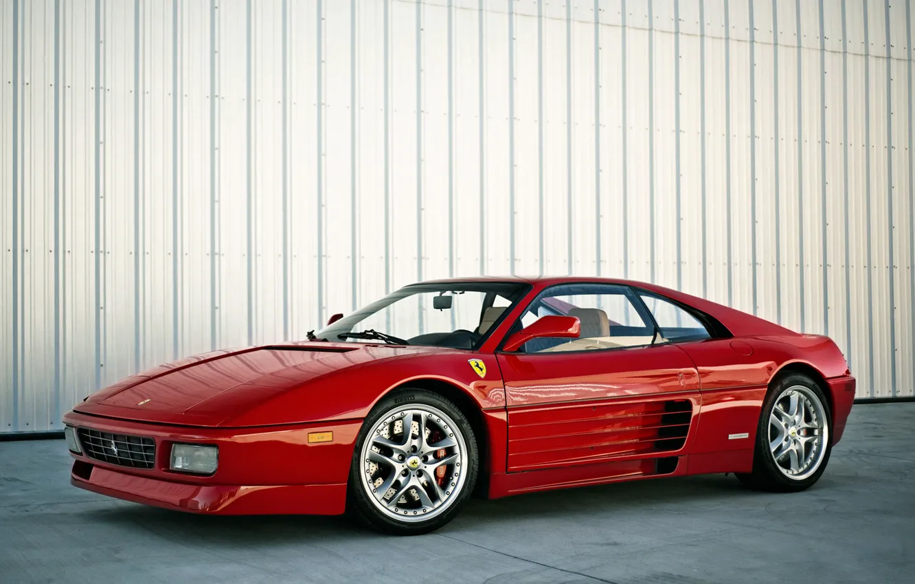 Photo wallpaper red, wall, red, wall, Ferrari, Ferrari 348