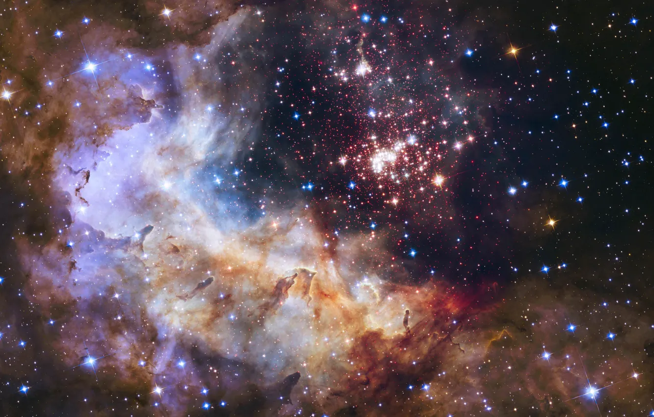 Photo wallpaper space, nebula, stars, galaxy