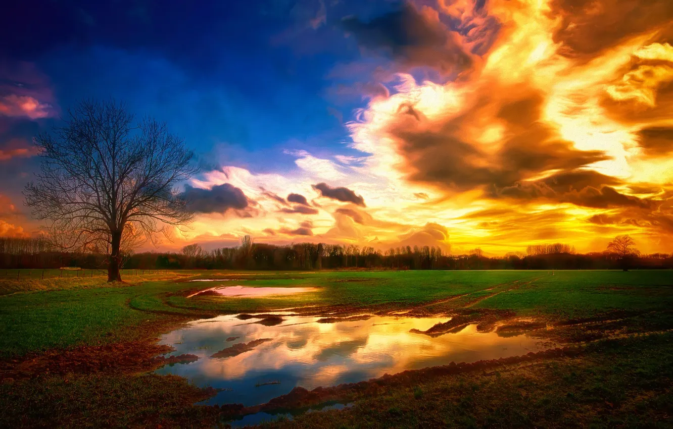 Photo wallpaper the sky, clouds, Germany, Issum